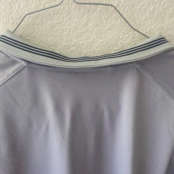 Adidas Mens XL Gray Long-Sleeve Polo Shirt With Zip Collar - Picture 7 of 7